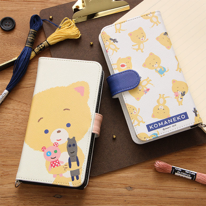 こまねこマルチフリップカバーM+スマホケース